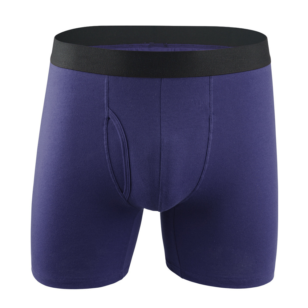 Wholesale 100% Cotton High Quality Mid-High Men's Solid Color Briefs Wet Volley Boxers