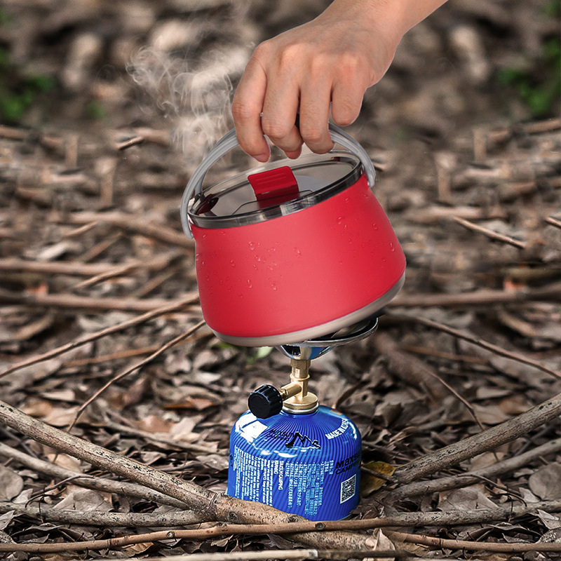 Outdoor silicone folding kettle portable hot tea portable gas stove cooking portable pot