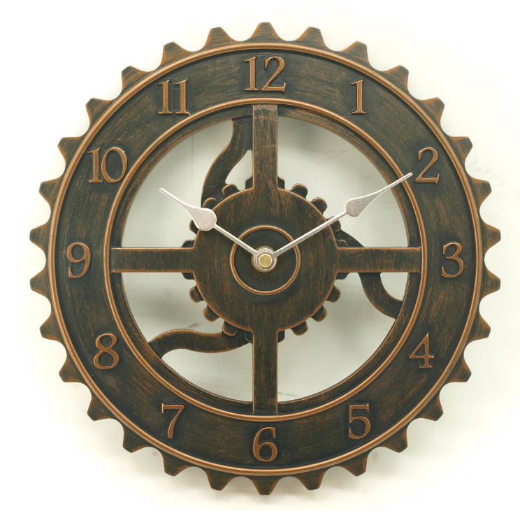 High quality retro antique gear copper wall clock