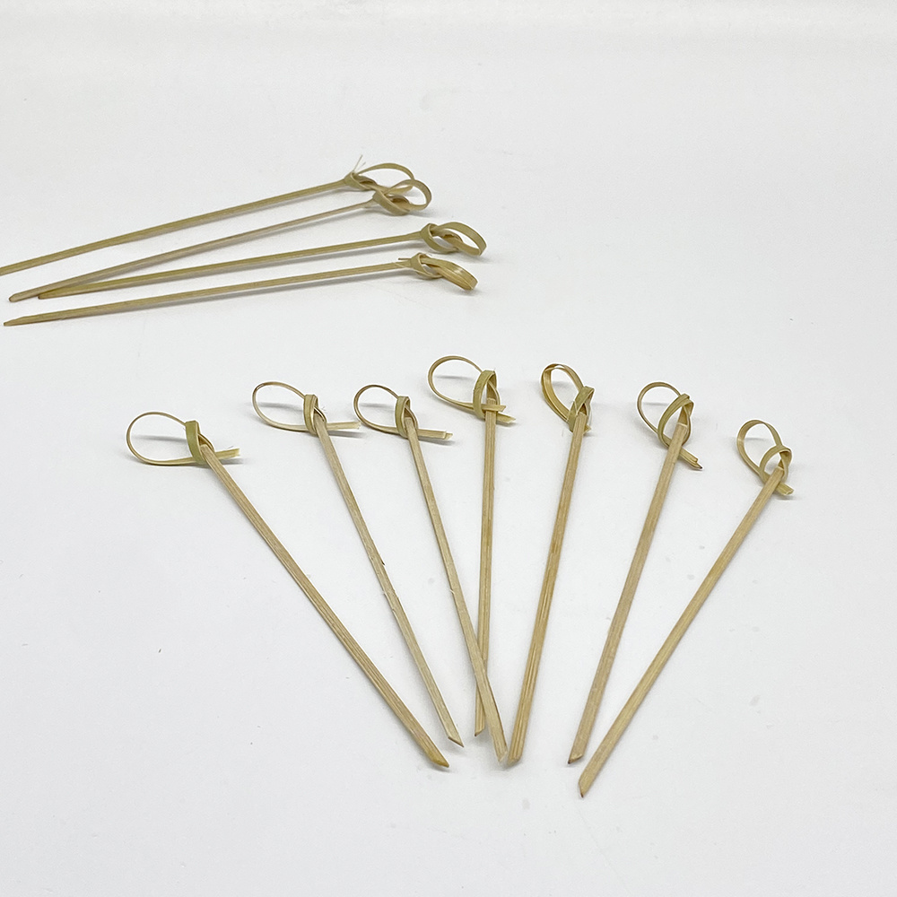 Bamboo Knot Picks 4.75 Inch Appetizer Sandwich Cocktail Drinks Skewer Toothpicks