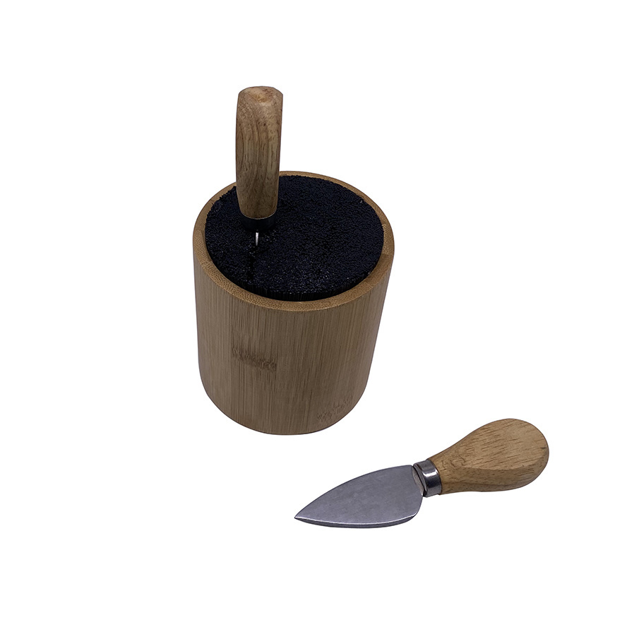 Eco-Friendly Bamboo Knife Holder For Safe Space Saver Knives Storage Countertop