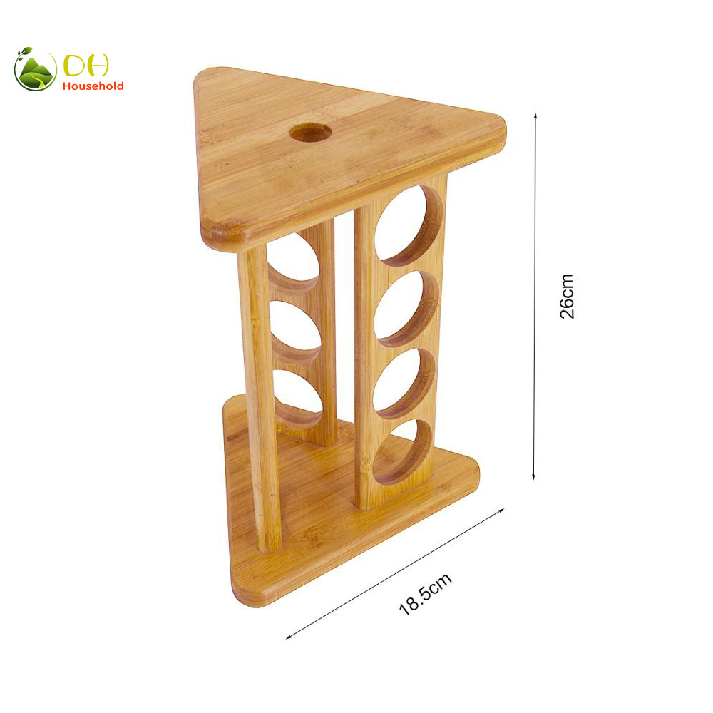 Triangle Bamboo Countertop Spice Rack Shelf Organizer for Kitchen Spices 12 jars