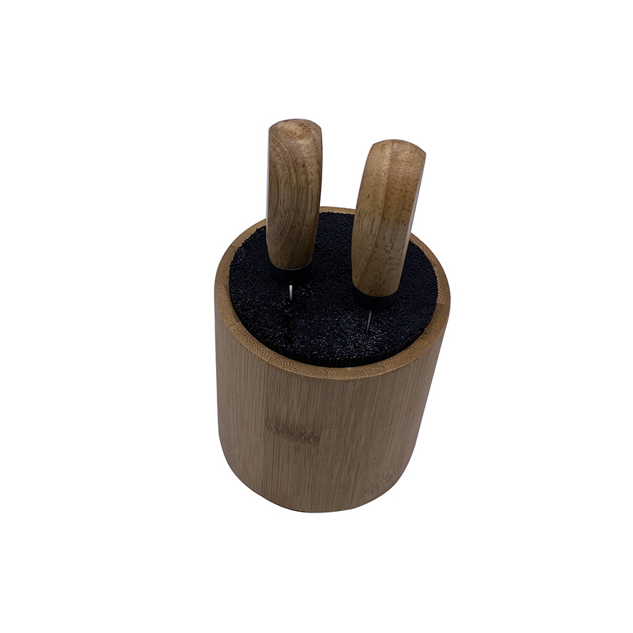 Eco-Friendly Bamboo Knife Holder For Safe Space Saver Knives Storage Countertop