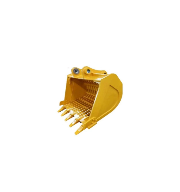 High quality mini backhoe wheeled tilt 200mm rotary yuchai 0.23 excavator rake bucket for rod  link e330