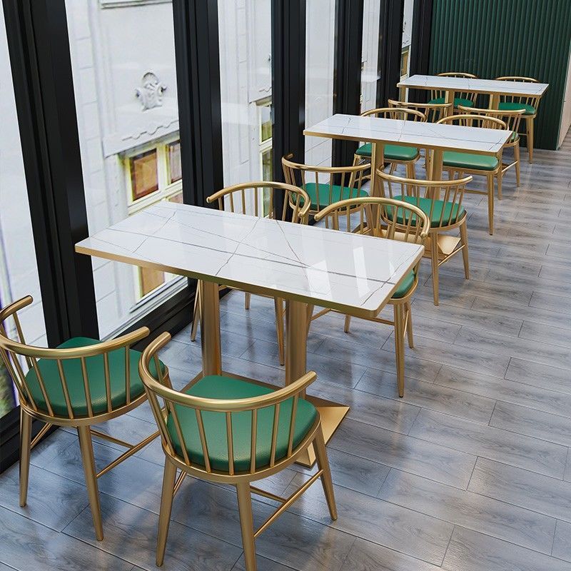 Wholesale Light Luxury Restaurant Furniture Dining Table with Chairs Coffee Shop Furniture Dining Set Cafe Tables and Chairs