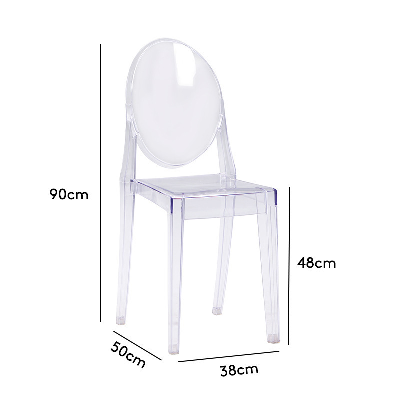 Wholesale Modern Armless Stackable Chair Wedding Party Plastic Crystal Acrylic Transparent Clear Ghost Chair for Event Sillas