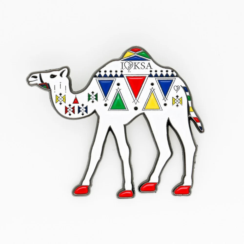 New Design Saudi Magnetic Lapel Clip Folk Art Ssoft And Hard Enamel Pin Saudi Arabia Pins Camel Emblem Badges