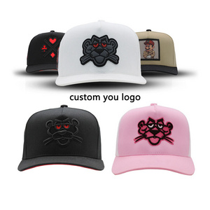 High Quality Culiacan The Panther Embroidered Black Cap 5 Panel Outdoor Sport Hat Patch Logo Cap Hat Suppliers