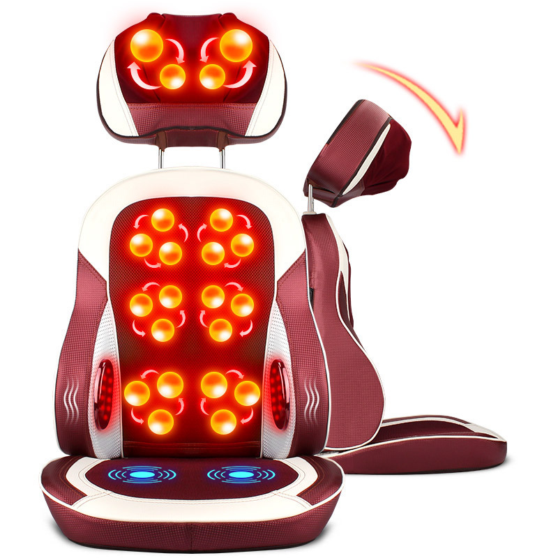 Back massager car seat masaj aletleri home use back relax shiatsu vibration massage cushion with heating