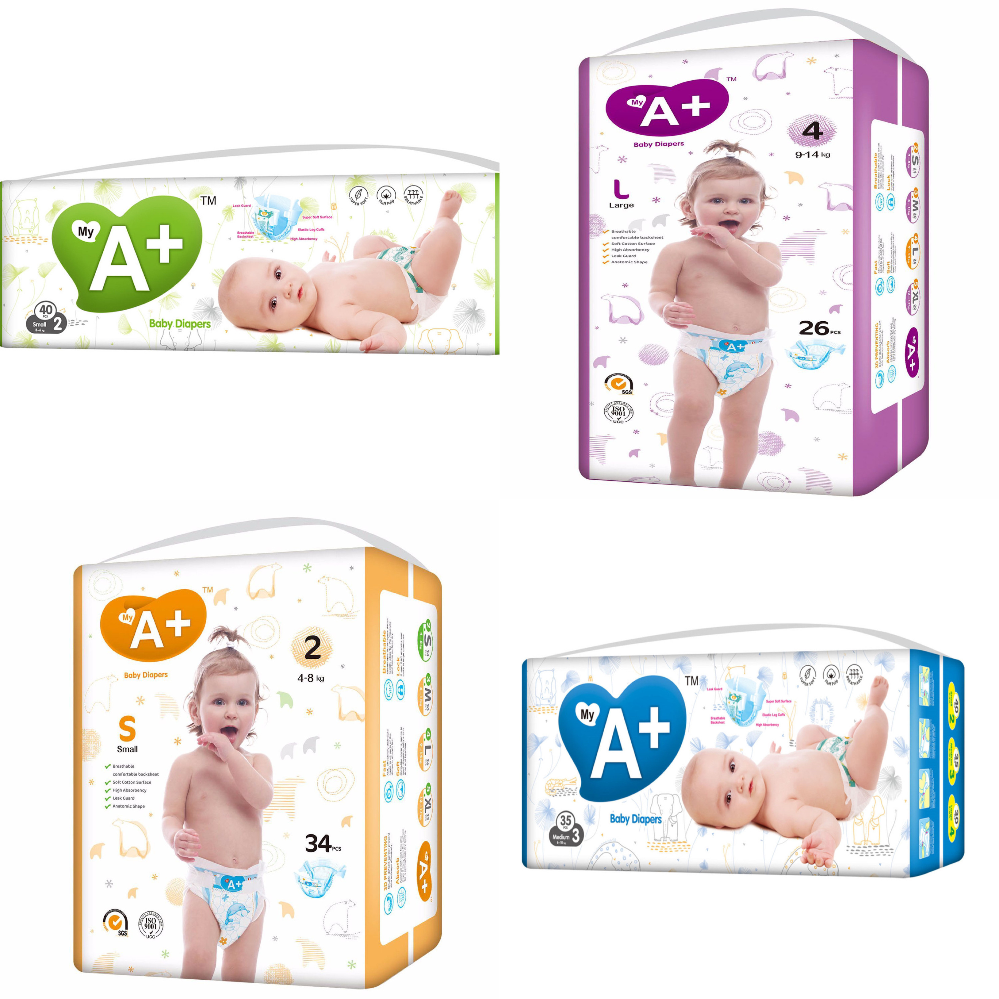 FREE SAMPLE custom wholesale SAP super absorbing performance baby diapers disposable nappies diaper baby diapers in China