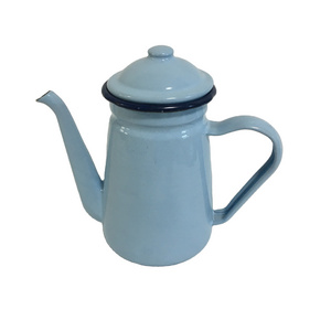 Wholesale Customized Color  And Logo Coffee Pot With Lid Enamel Teapot