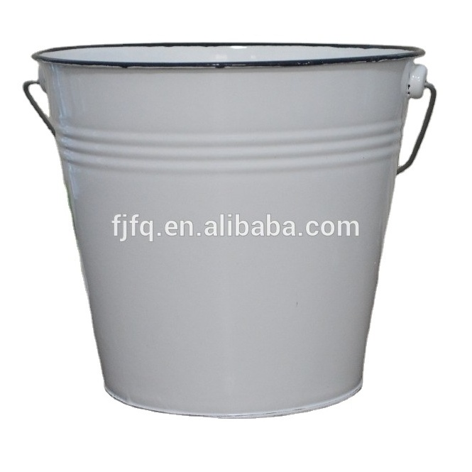 Enamel bucket Retro Metal Bucket Wash Bucket Pail for Garden