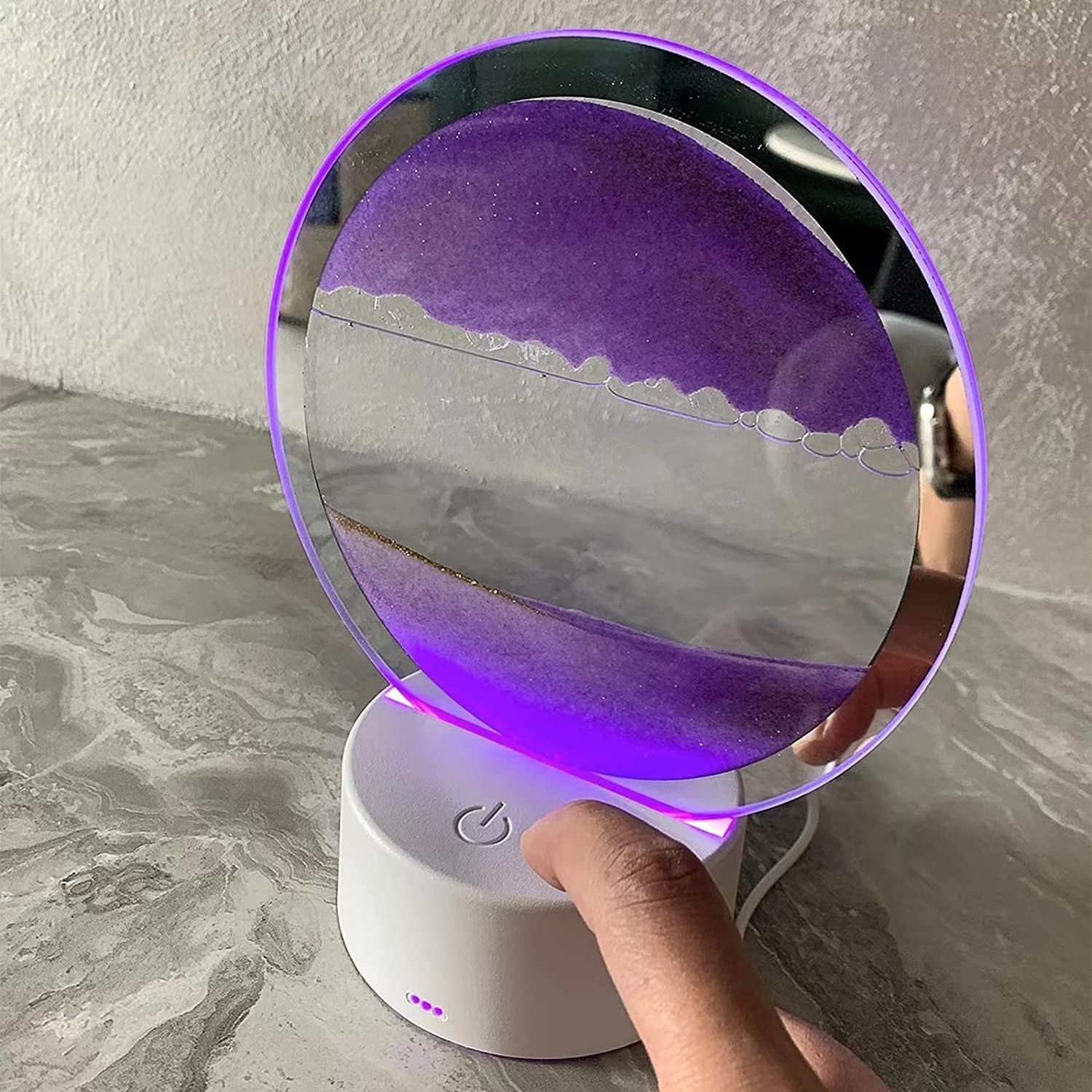 Flowing Sand Art Light Hourglass Led Light  7 color changing 3D Dynamic Moving Sand Picture Lamp Quicksand Painting Table Lamp