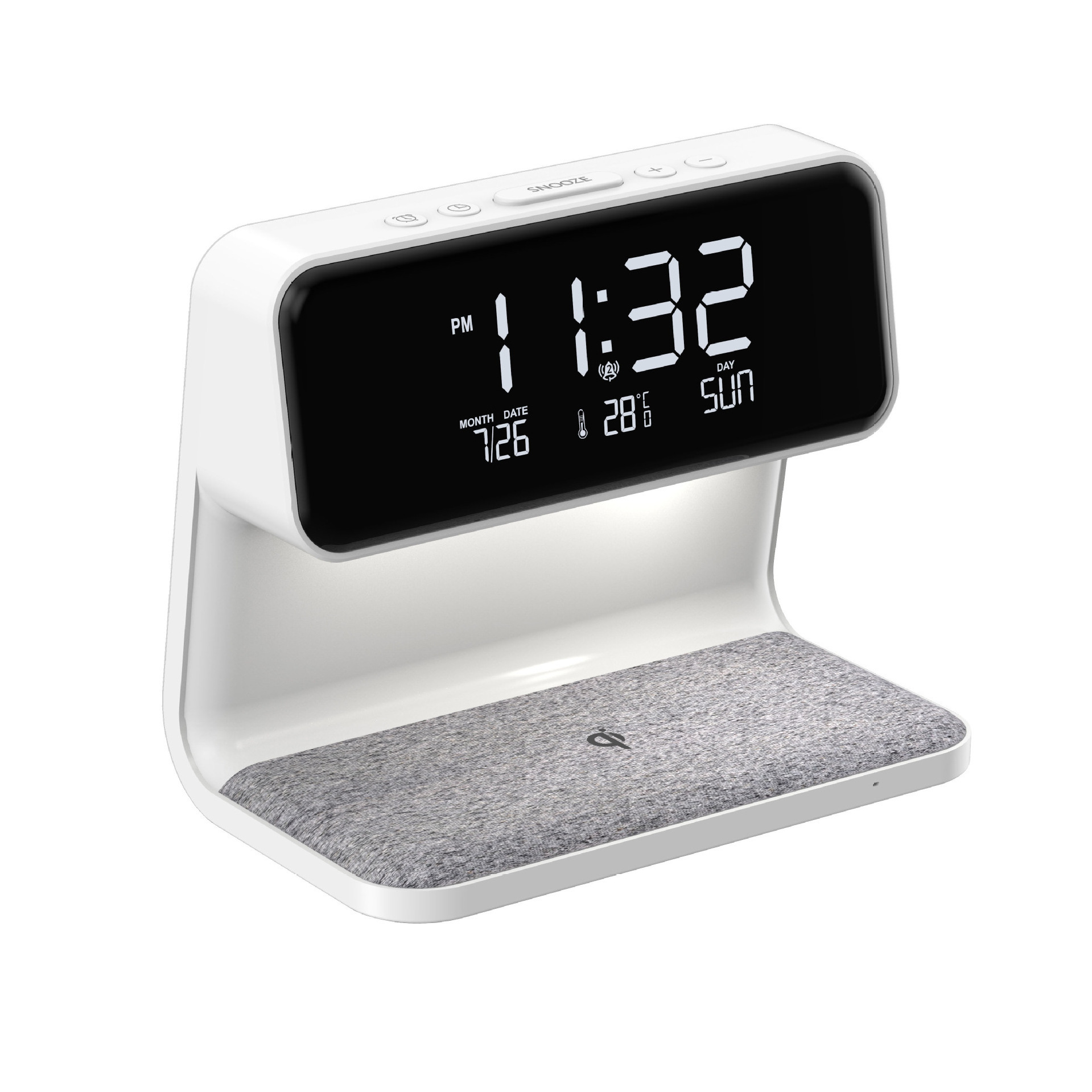 New Trend LED Nightstand Bedside Lamp With Wireless Charger and Alarm Clock