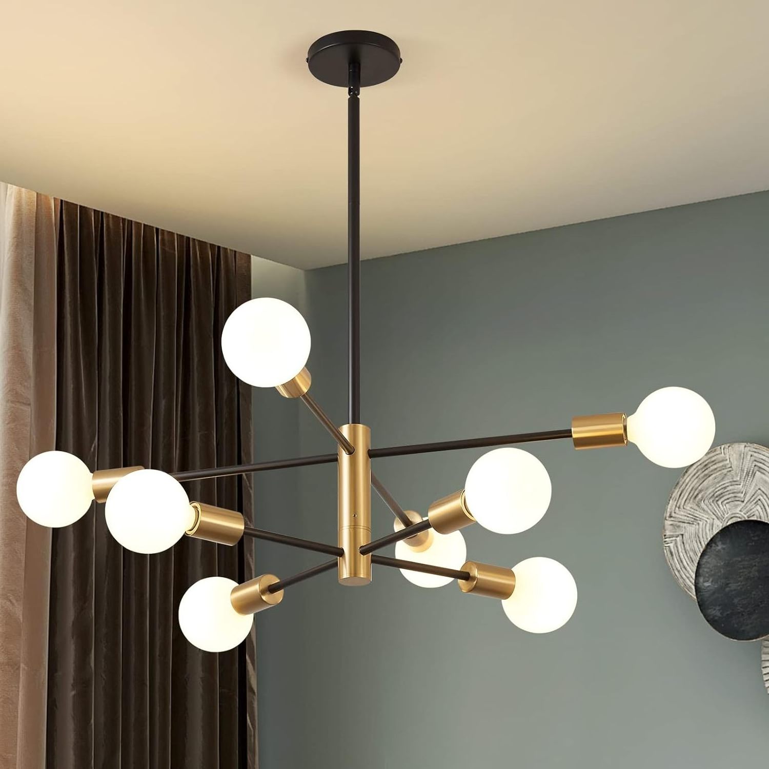 Modern Design 8 Light Ceiling Light Gold Chandelier For Living Room