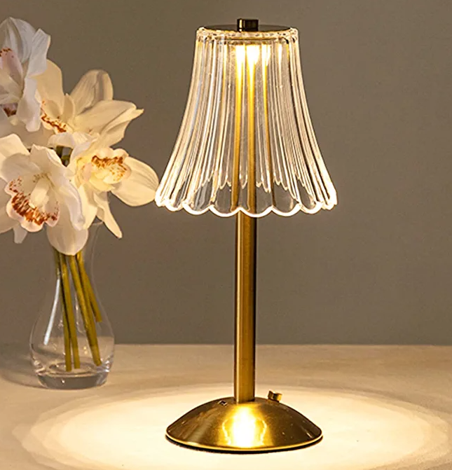 Romantic 3 Colors Changing  Dimmable LED Crystal Rose Table Lamp With Touch Control