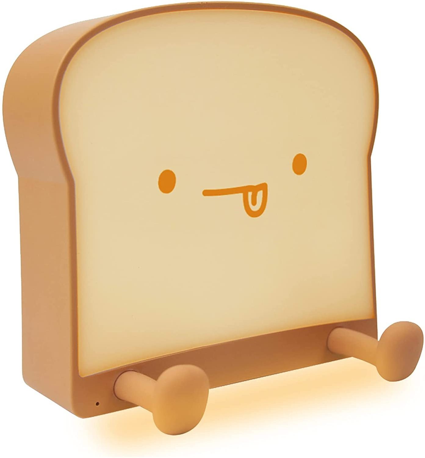 Cute Toast Bread Battery Night Light Portable Rechargeable Bedside Lamp With Timer