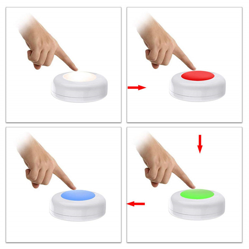 Ultra-thin wireless battery powered 16colors remote control led puck light for closet cabinet