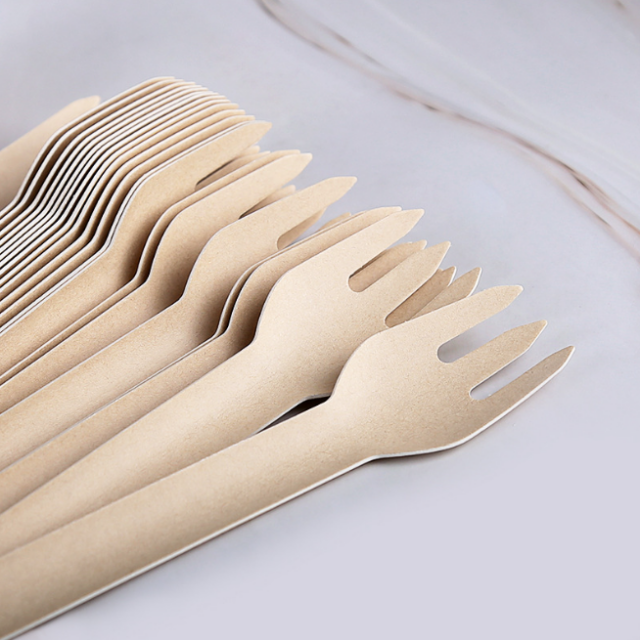 compostable biodegradable disposable paper ice cream spoon straw fork knife individually eco friendly