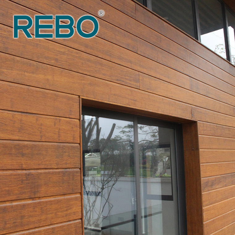 Outdoor waterproof bamboo engineered material wall covering