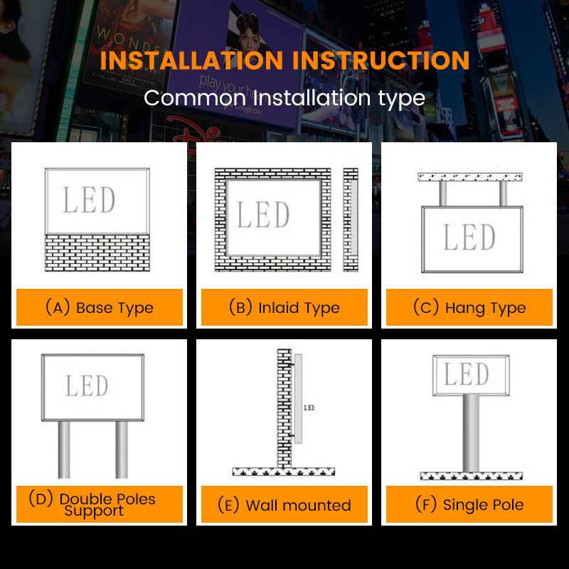 Outdoor HD Waterproof LED Video Wall Display Screen P4 P5 P6 P8 P10 Digital Signage Advertising