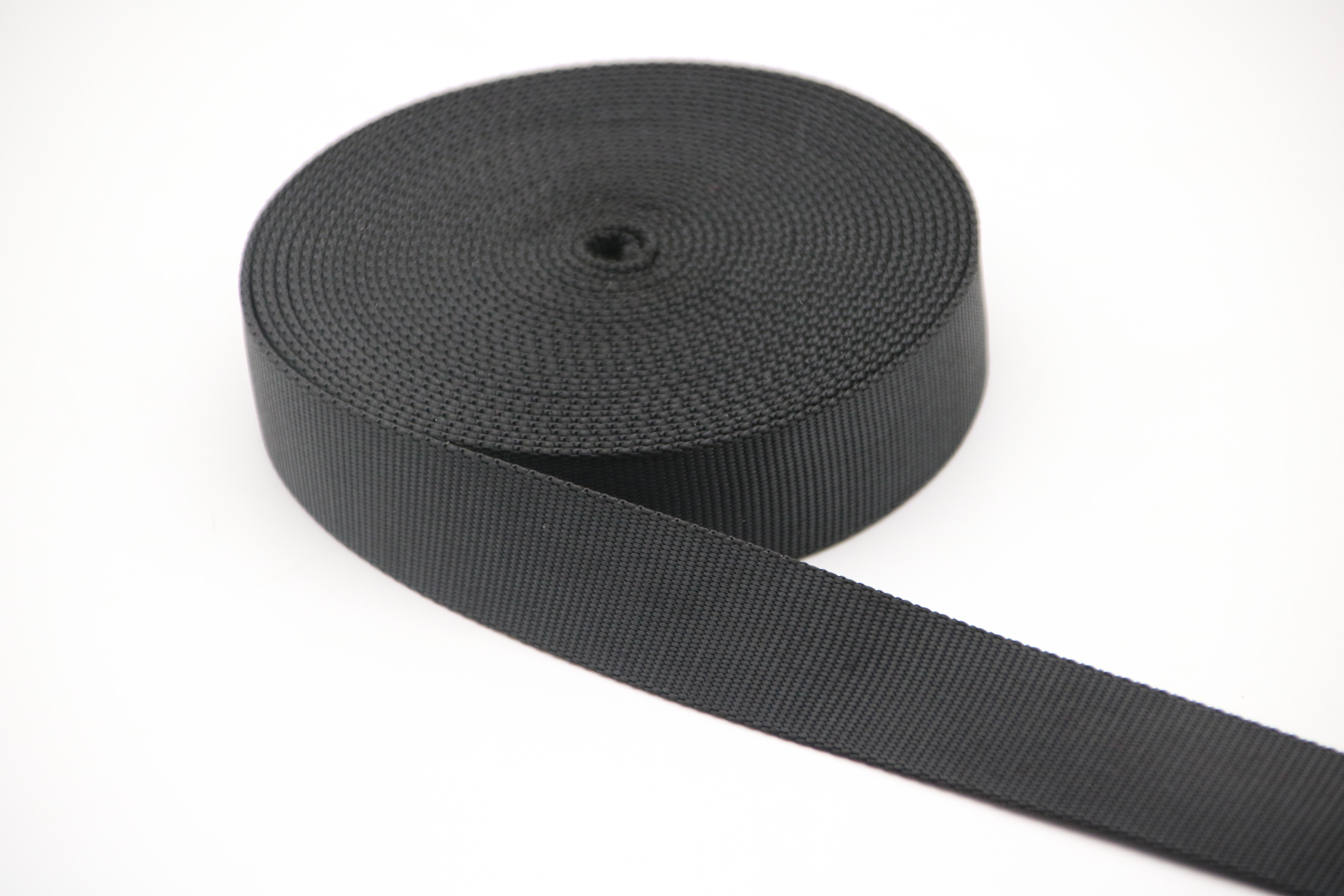 tubular webbing  1 inch  nylon High Strength Black Nylon/Polyester/PP/RPET  Webbing