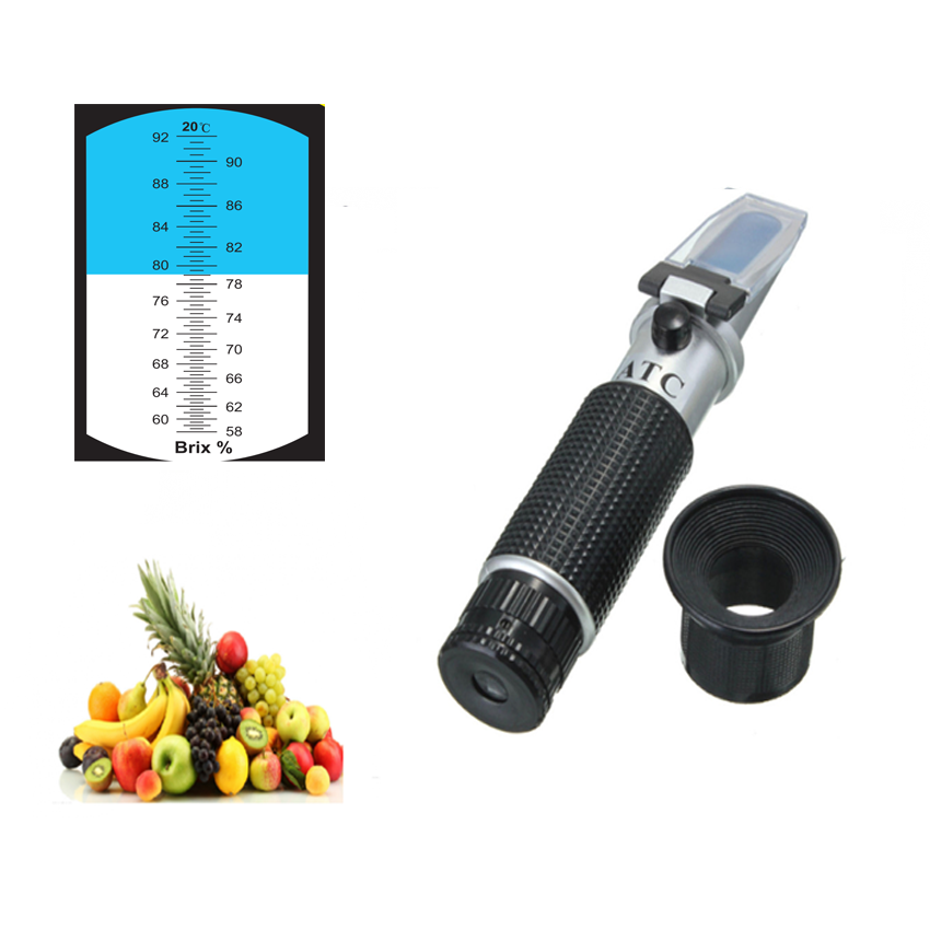 Hedao RHB-92ATC Wholesale High Accuracy 58~92% Brix Hand Held Honey Refractometers For Sale Brix Meter Refractometer