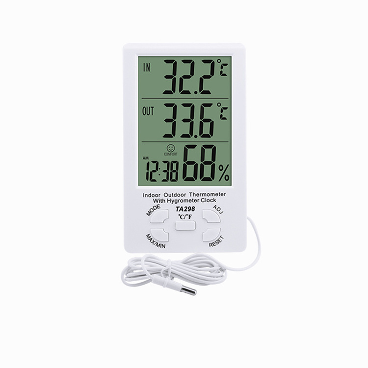 Thermometer with dual temperature display Maximum and minimum memory function indoor and outdoor thermometer