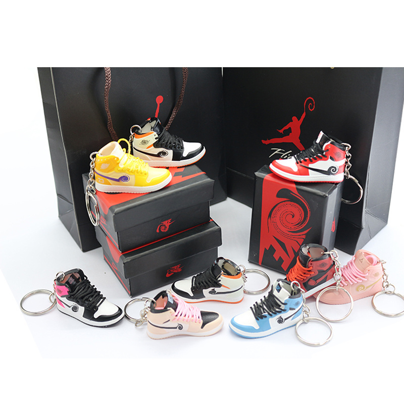 Wholesale Basketball 3d Mini Sneakers  Shoes Keychain Model Cute Keychains With Box