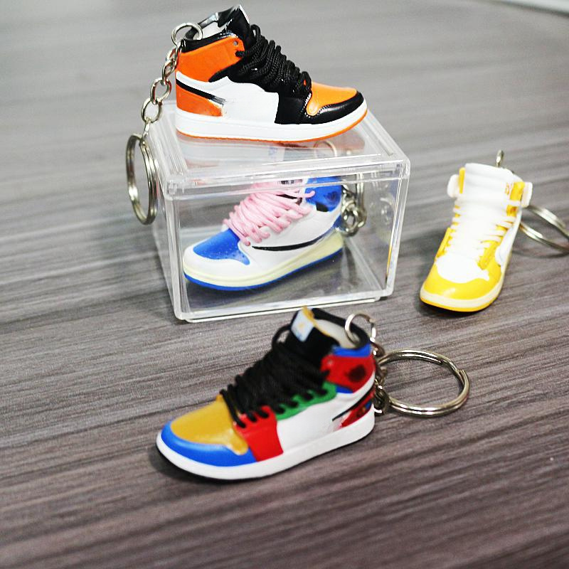 Wsnbwye men s sneakers lighted gift Anime DIY fan llaveros Mini Sports sneaker shoe key chain