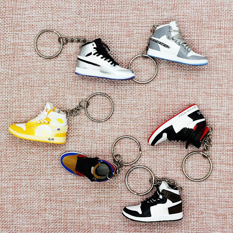 Wsnbwye men s sneakers lighted gift Anime DIY fan llaveros Mini Sports sneaker shoe key chain