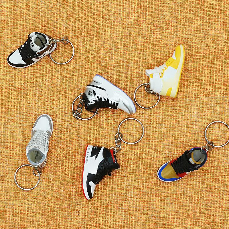 Wsnbwye men s sneakers lighted gift Anime DIY fan llaveros Mini Sports sneaker shoe key chain