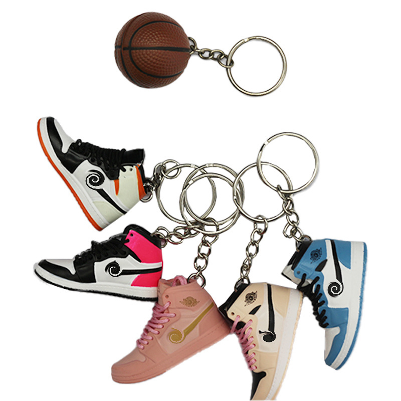 Wholesale Basketball 3d Mini Sneakers  Shoes Keychain Model Cute Keychains With Box