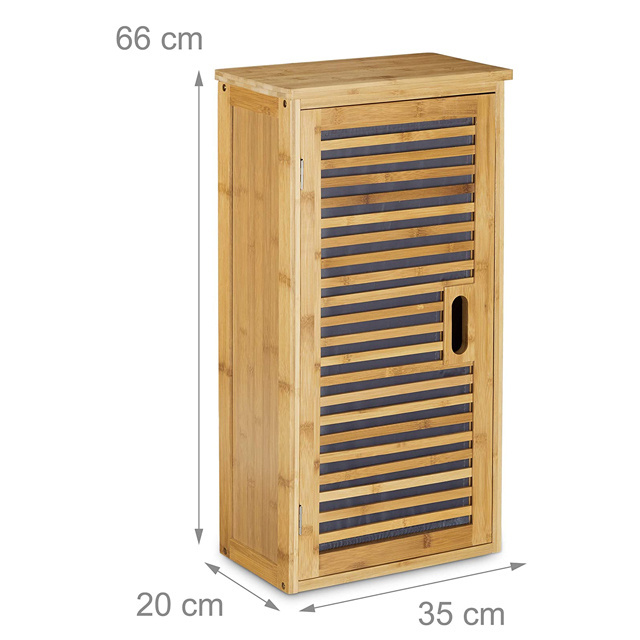 Multifunctional Bamboo Storage Rack Free Standing Cupboard Two Tier Shelves for Bathroom