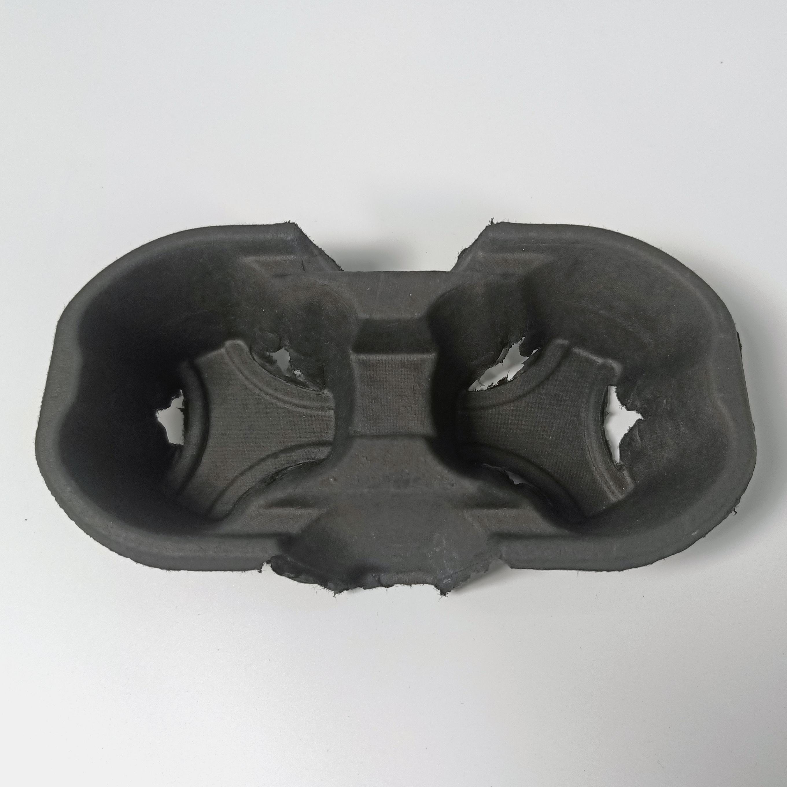 Black paper cup holder tray of sugarcane pulp coffee cup holder paper take away drink carrier paper cup holder