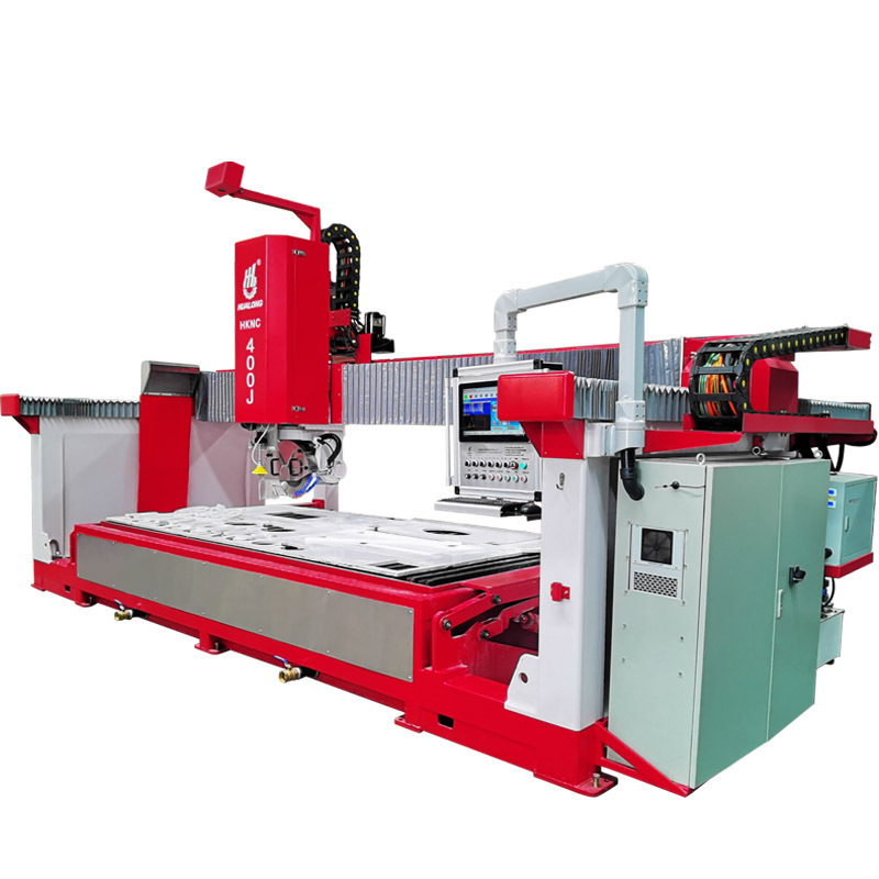 HUALONG stone machinery HKNC-400J Italian cnc 5 axis sawjet marble countertop Water Jet granite Bridge Saw Cutting Machine