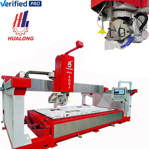 HUALONG stone machinery HKNC-400J Italian cnc 5 axis sawjet marble countertop Water Jet granite Bridge Saw Cutting Machine