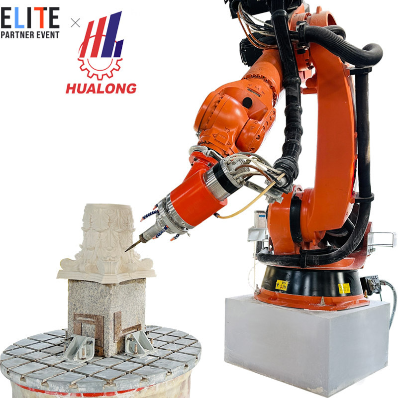 HUALONG machinery KUKA robotic arm granite engraving machine 3d Stone Carving engraver Robot CNC Router for marble sculpture