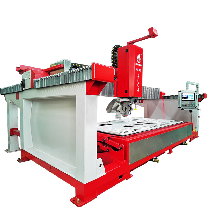 HUALONG stone machinery HKNC-400J Italian cnc 5 axis sawjet marble countertop Water Jet granite Bridge Saw Cutting Machine