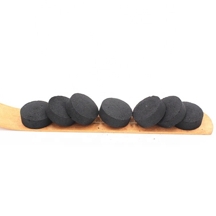 HQRM3301 Round Shisha Bakhoor Instant Light Incense Charcoal Tablets Black Bamboo Silver OEM Wood Golden Coal