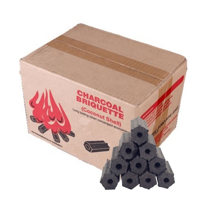 HongQiang Hard Wood  bamboo powder Cooking heating smokeless Briquette BBQ Charcoal Bbq hardwood Hexagon Coal