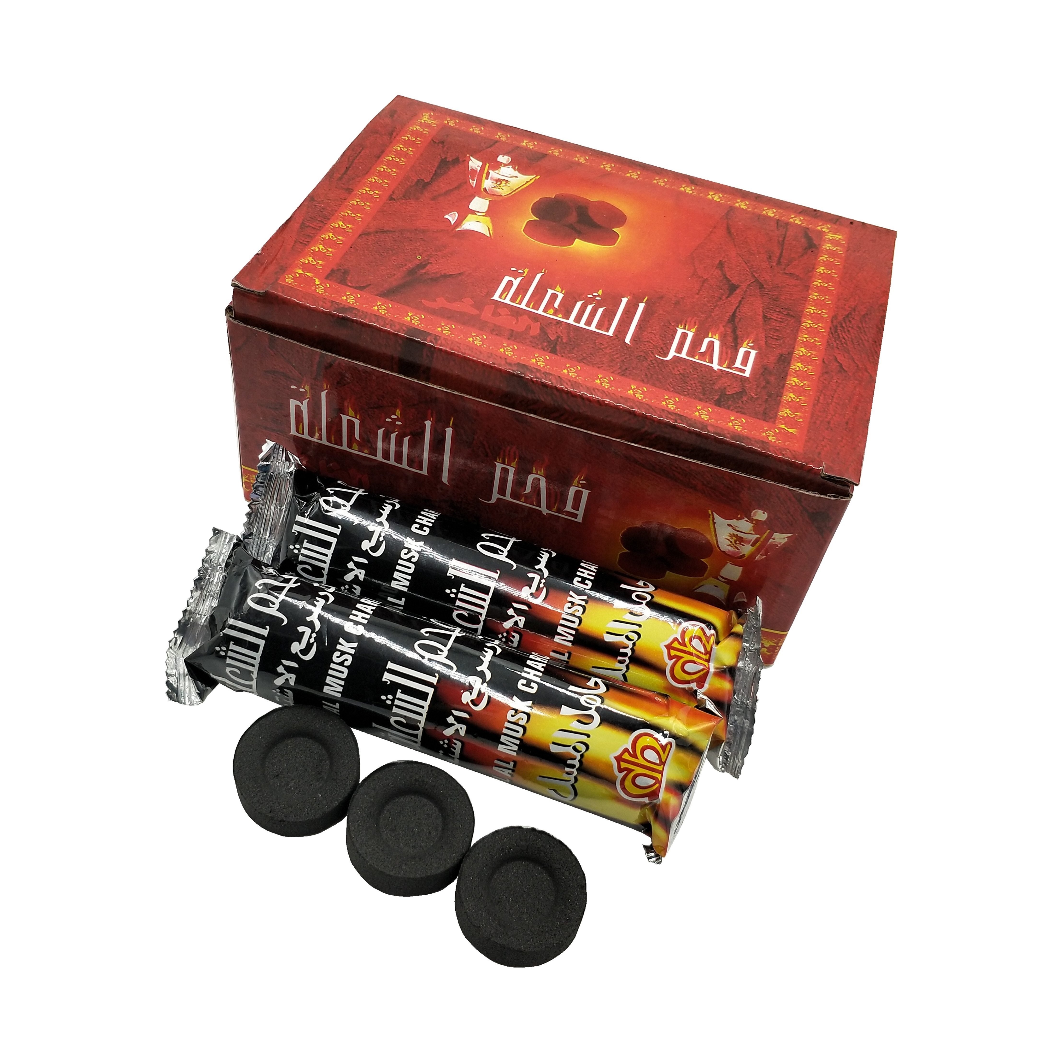 HQRH3380 HongQiang natural bamboo fruit wood shisha incense charcoal smokeless high heating hookah round charcoal