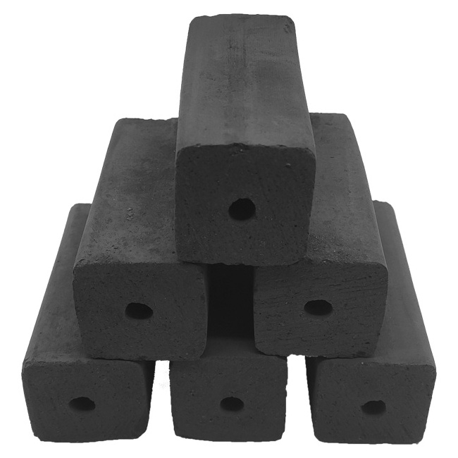 HQBQ0002 HongQiang Smokeless Square hexagonal shape high quality Bamboo powder BBQ Charcoal