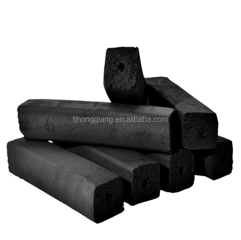 HQBQ0002 HongQiang Smokeless Square hexagonal shape high quality Bamboo powder BBQ Charcoal