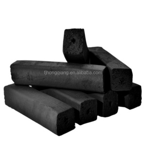 HQBQ0002 HongQiang Smokeless Square hexagonal shape high quality Bamboo powder BBQ Charcoal