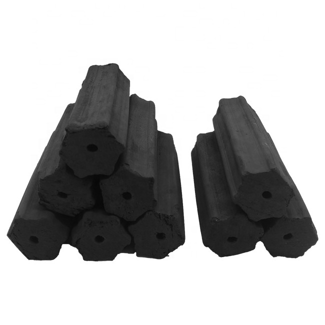 HongQiang Machine Made Hexagonal Bamboo Powder Customer Package Free Cooking Briquette BBQ Wood Charcoal