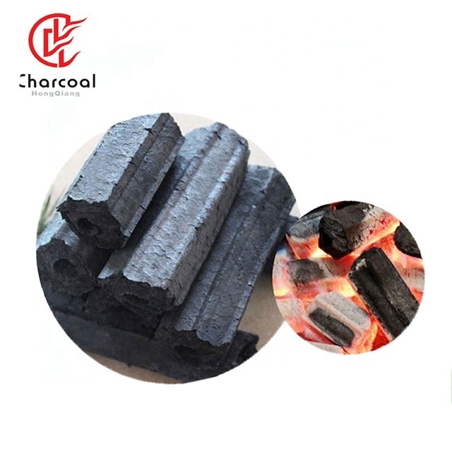 HongQiang 100% Hardwood Sawdust Hexagonal BBQ Grill Charcoal Black Coking Lump Coal