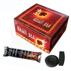 HQRM3301 Round Shisha Bakhoor Instant Light Incense Charcoal Tablets Black Bamboo Silver OEM Wood Golden Coal