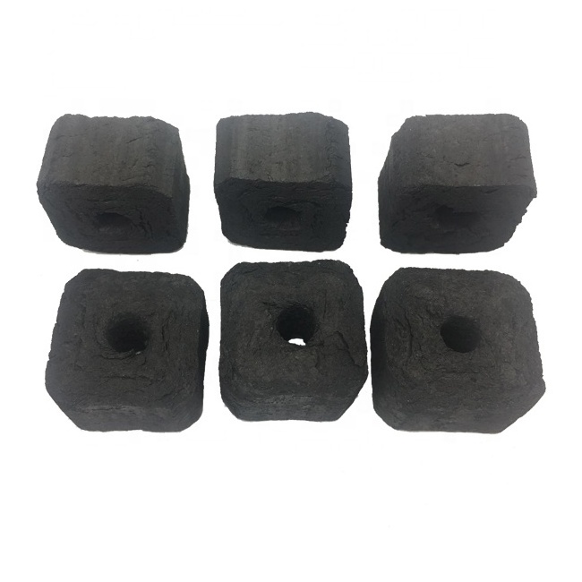 HongQiang Hookah Nature Best Black Bamboo Price Cutting Briquettes Sawdust Charcoal Shisha Cooking coconut Coal Cube Square