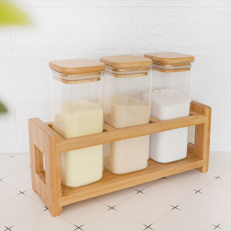 Durable Using Low Price Type C Bamboo Two-Layer Square Seasoning Rack